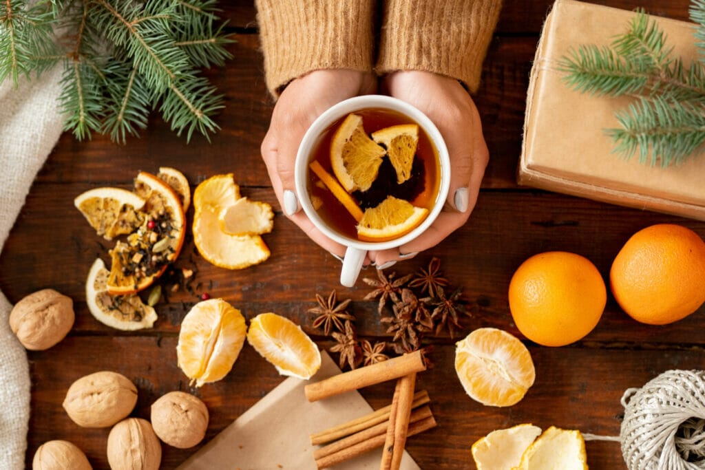 Tea, citrus fruits, nuts and other natural air fresheners.
