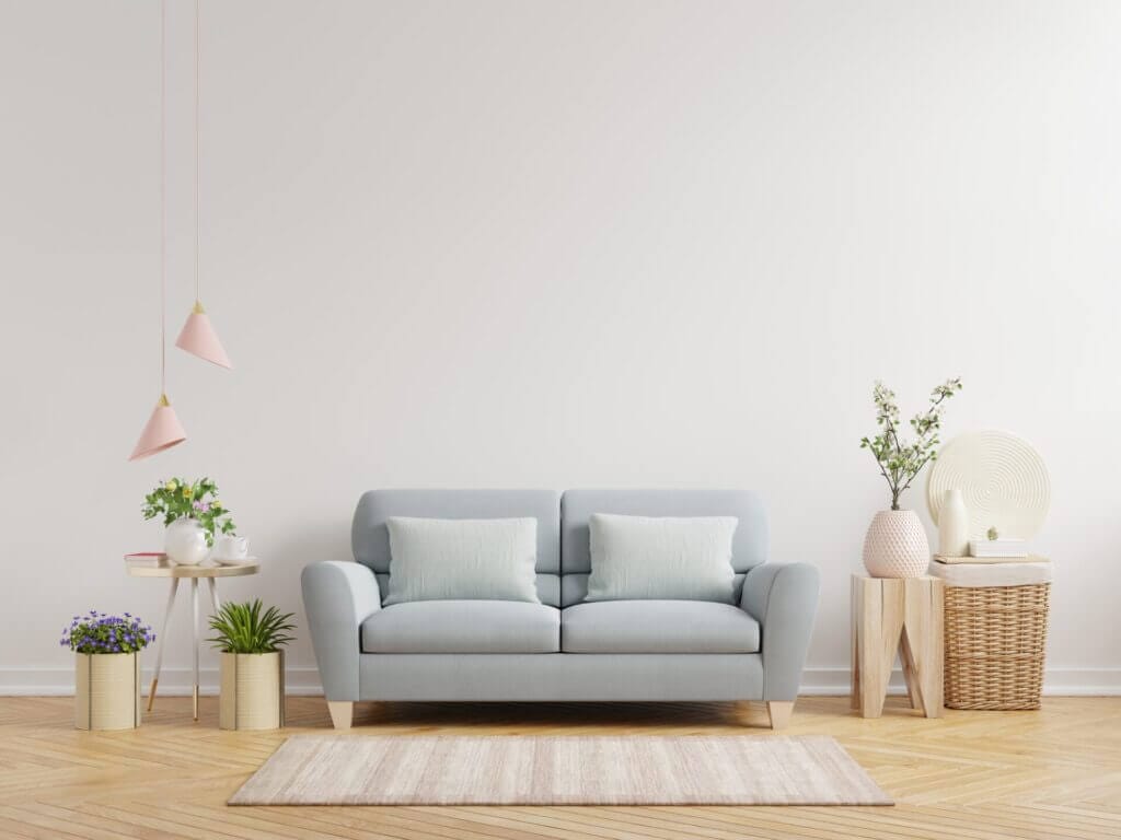 White wall living room